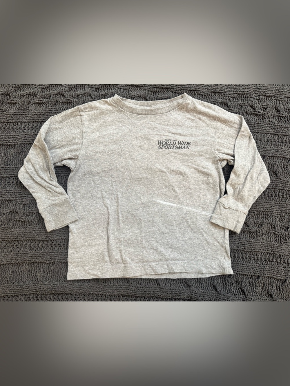 Bass Pro Shops Gray Crewneck Long Sleeve (Kids, XS)
